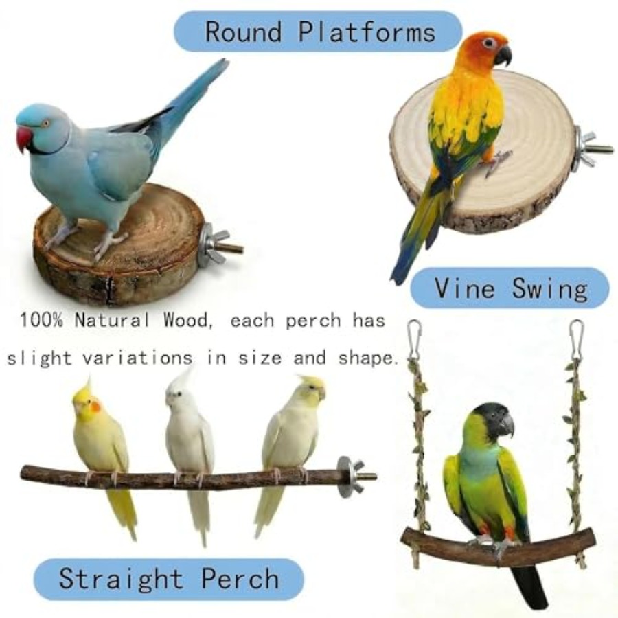 8PCS natural wood bird perches - Health & Wellness Fee avis et prix